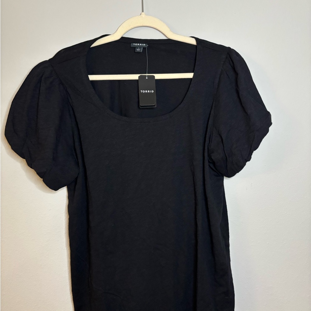 NEW Torrid Elegant Black Puff Sleeve Blouse